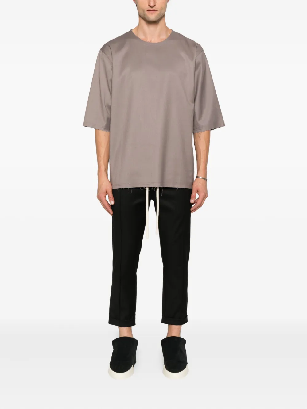 HAMZA drawstring cuffed trousers - Zwart