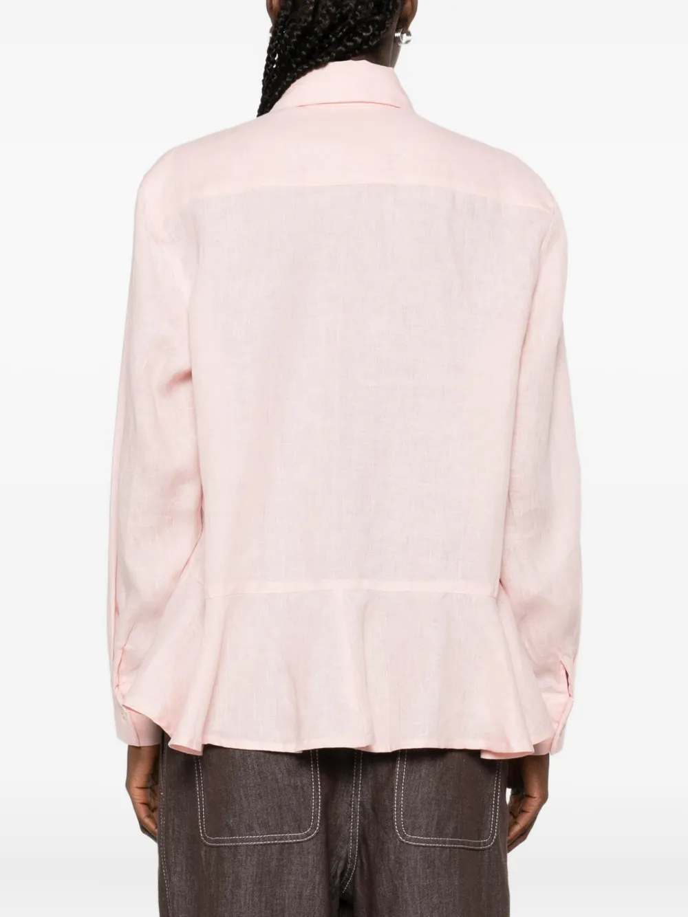 Hamza Bali Linen Pink Shirt In Pink