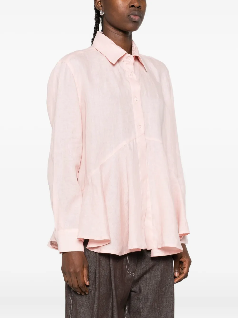 Hamza Bali Linen Pink Shirt In Pink