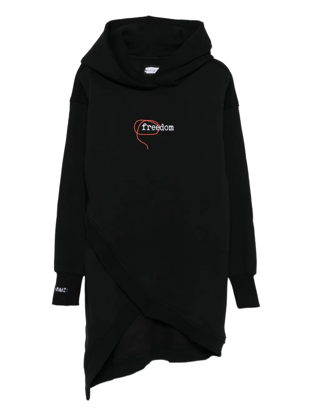HAMZA Japan 3.0 asymmetric-hemline hoodie | Black | Image 1