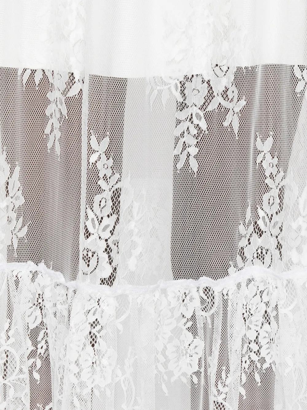 HAMZA Snowflake straight maxi-rok met kanten vlakken Wit