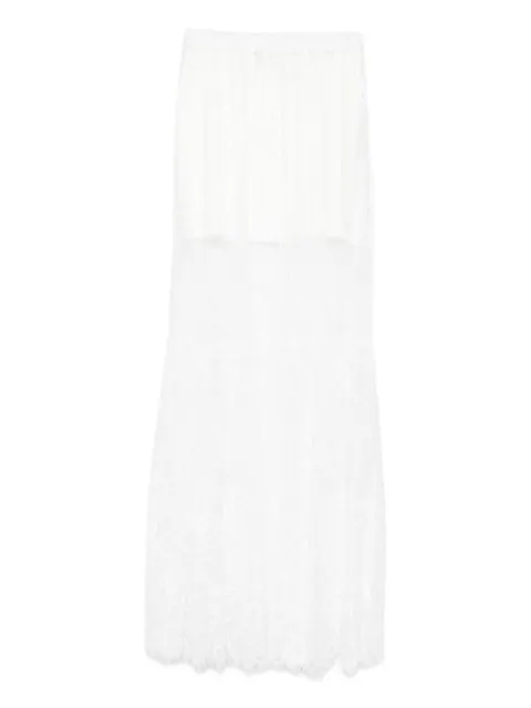 HAMZA Snowflake lace-panelled maxi straight skirt