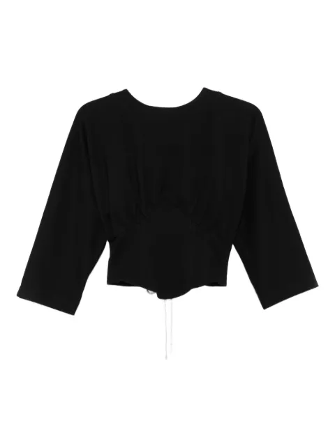 HAMZA corset-detail three-quarter sleeve top