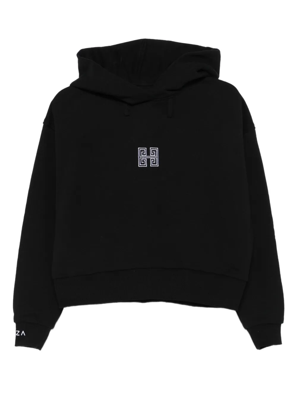 HAMZA embroidered cropped hoodie | Black | Image 1