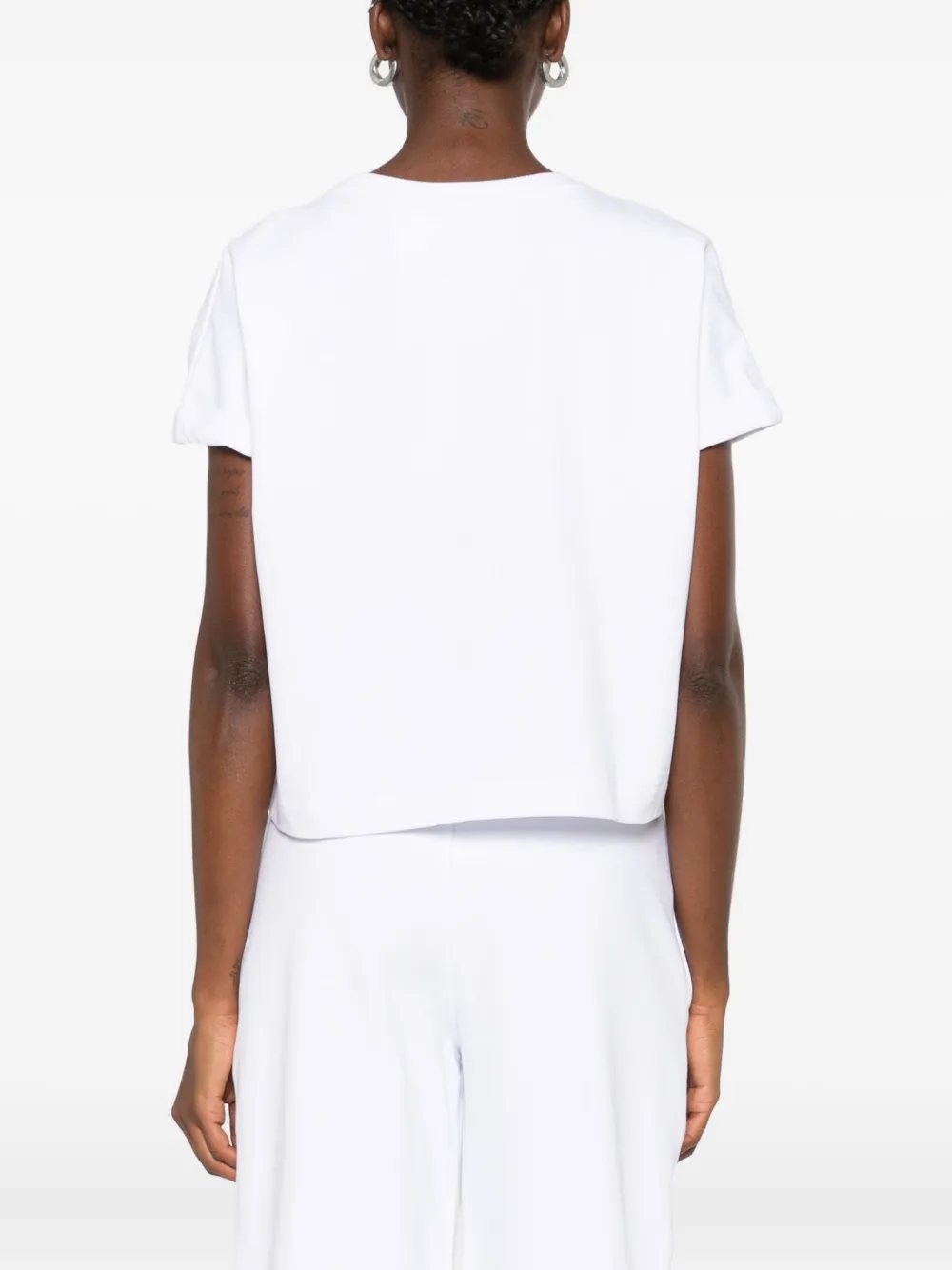 HAMZA corset-print T-shirt Wit