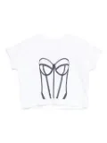 HAMZA corset-print T-shirt - White