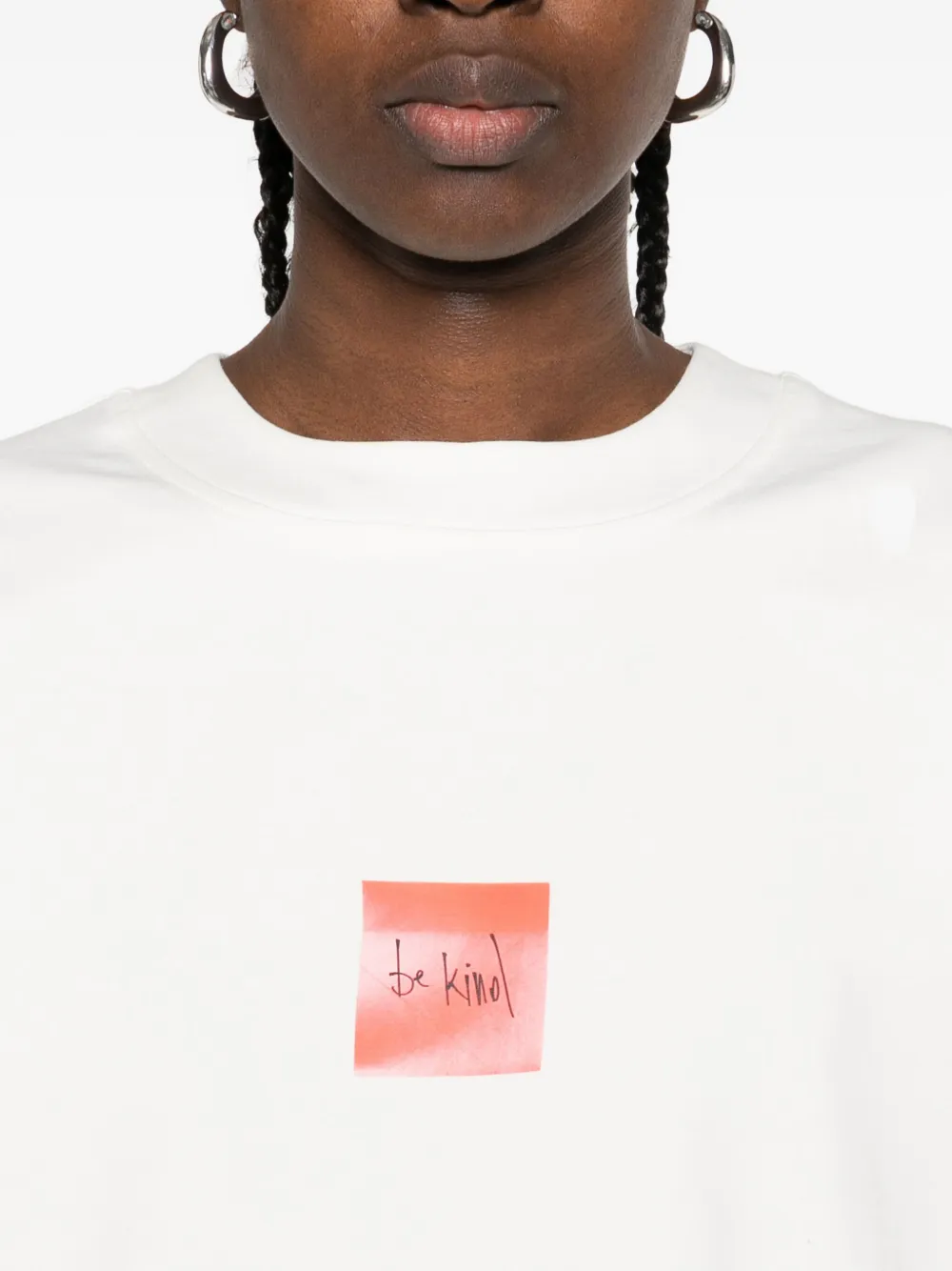 HAMZA Heart Post T-shirt met print Wit