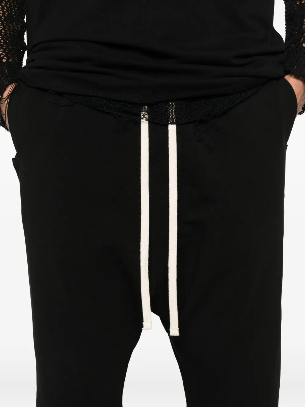 HAMZA drawstring elastic-waist shorts - Zwart