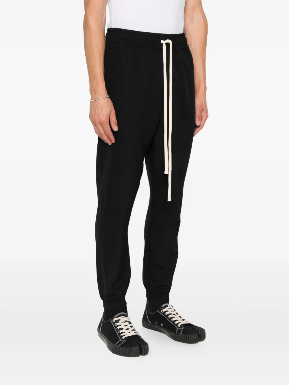 Hamza Sicily Drawstring-cuffed Trackpants In Black