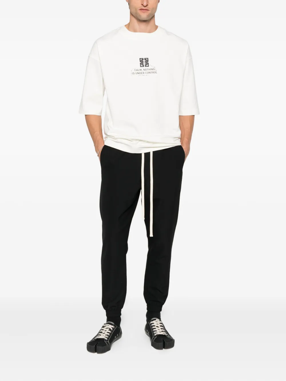 HAMZA Sicily drawstring-cuffed trackpants - Zwart