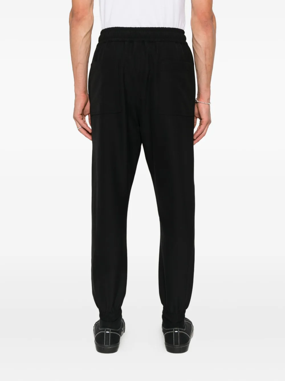 Hamza Sicily Drawstring-cuffed Trackpants In Black