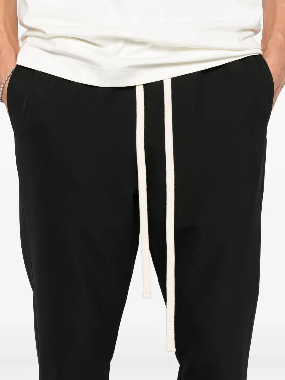 Hamza Sicily Drawstring-cuffed Trackpants In Black