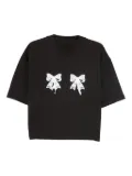 HAMZA Luna lace-bow T-shirt - Black
