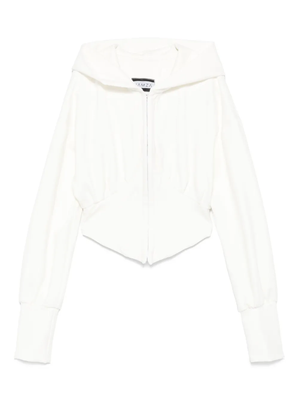 HAMZA zip-front hoodie | White | Image 1