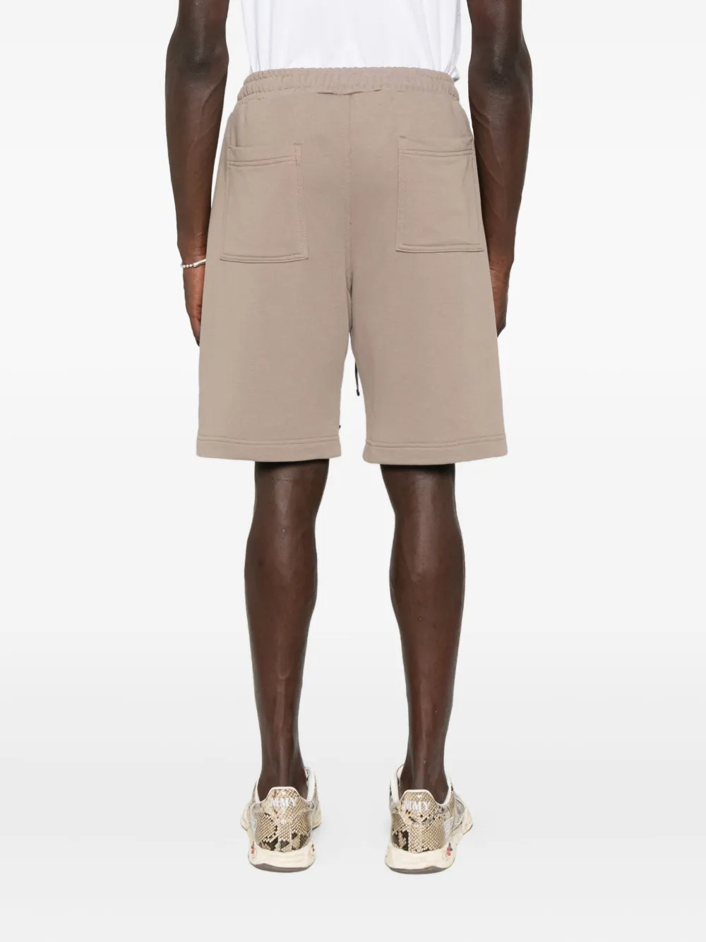 HAMZA Trainingsshorts van katoenblend Beige