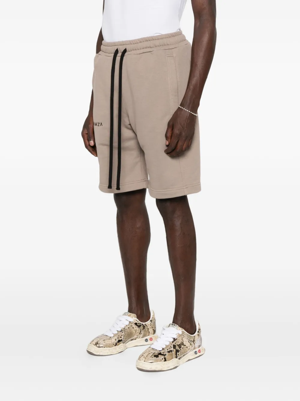 HAMZA Trainingsshorts van katoenblend Beige