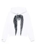 HAMZA Tiffany scarf-detail hoodie - White