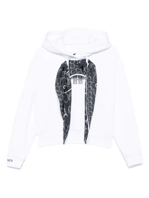 HAMZA Tiffany scarf-detail hoodie