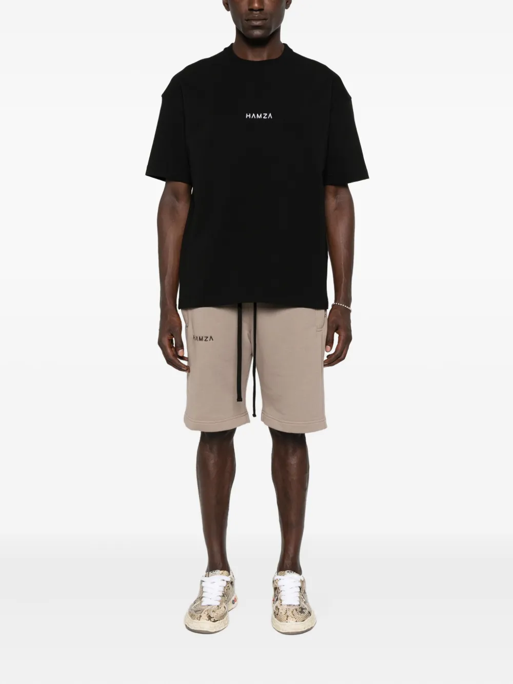 HAMZA logo-detail T-shirt - Zwart