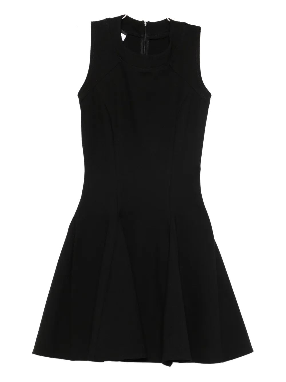 Hamza Sleeveless Skater Mini Day Dress In Black
