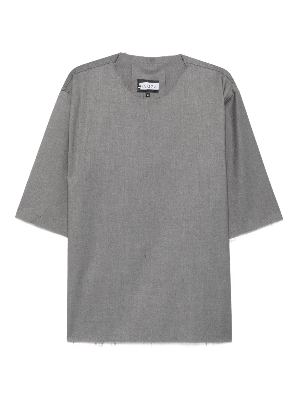 HAMZA frayed short-sleeve T-shirt | Grey | Image 1
