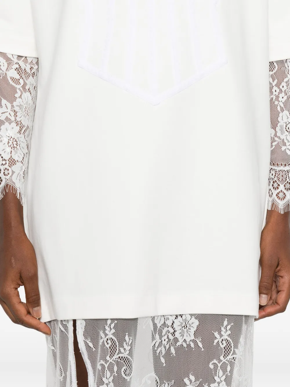 Hamza Lace-insert T-shirt Maxi Dress In White