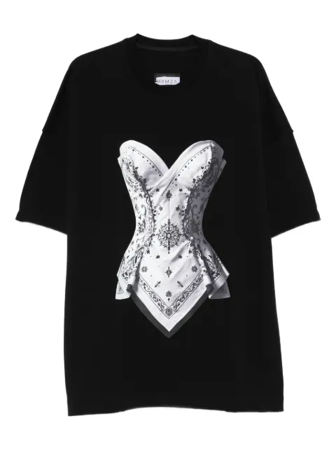 HAMZA corset-print T-shirt