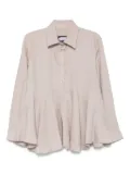 HAMZA Bali ruffled collared shirt - Neutrals