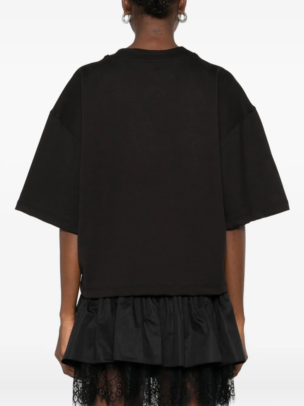 HAMZA T-shirt verfraaid met rozen Zwart