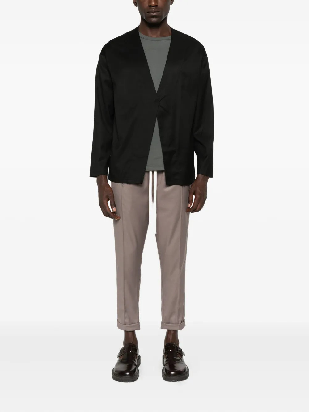 Hamza Twist-front Cardigan In Black