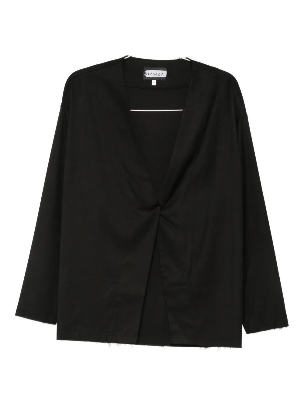 Hamza Twist-front Cardigan In Black