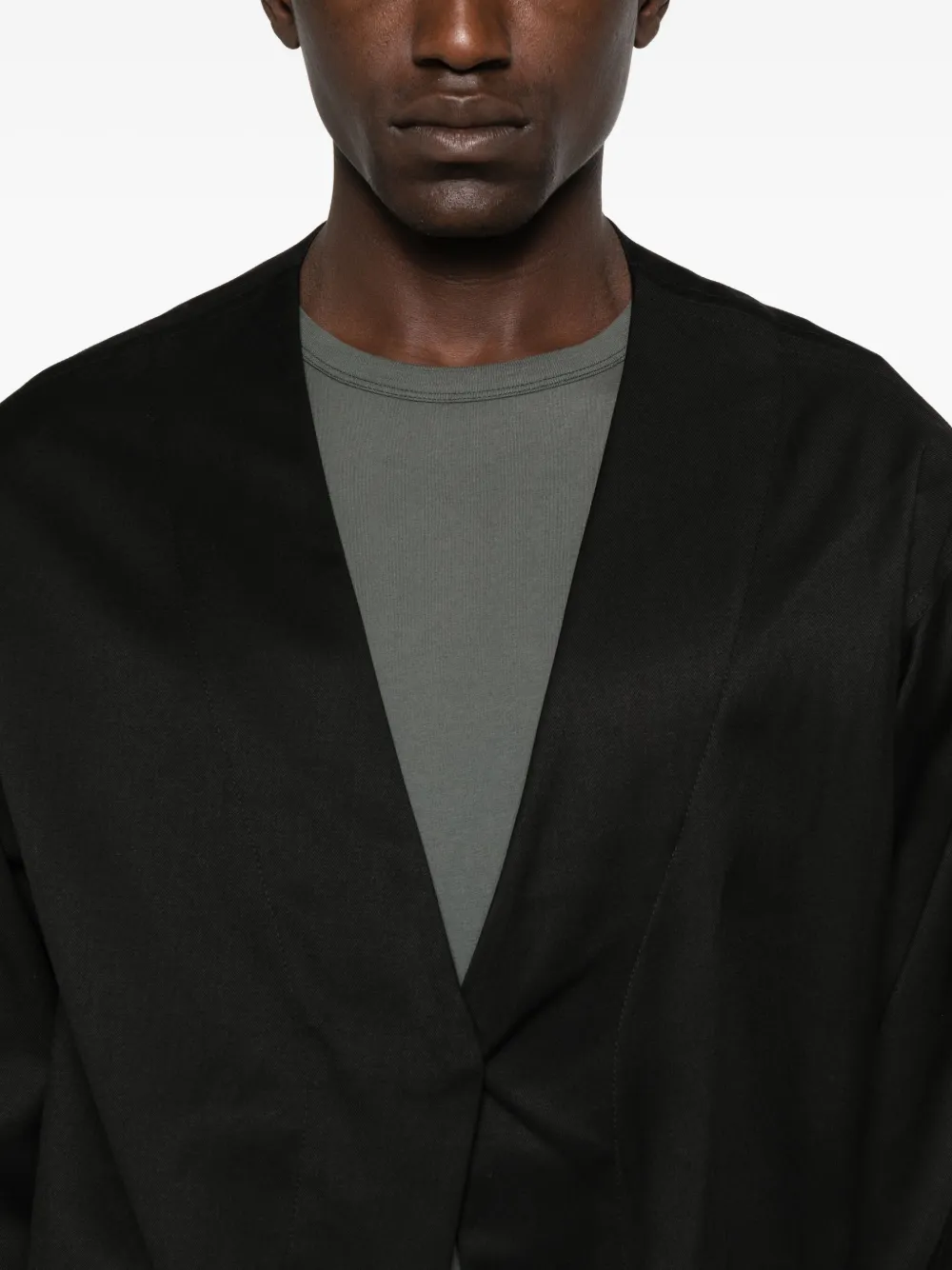 Hamza Twist-front Cardigan In Black