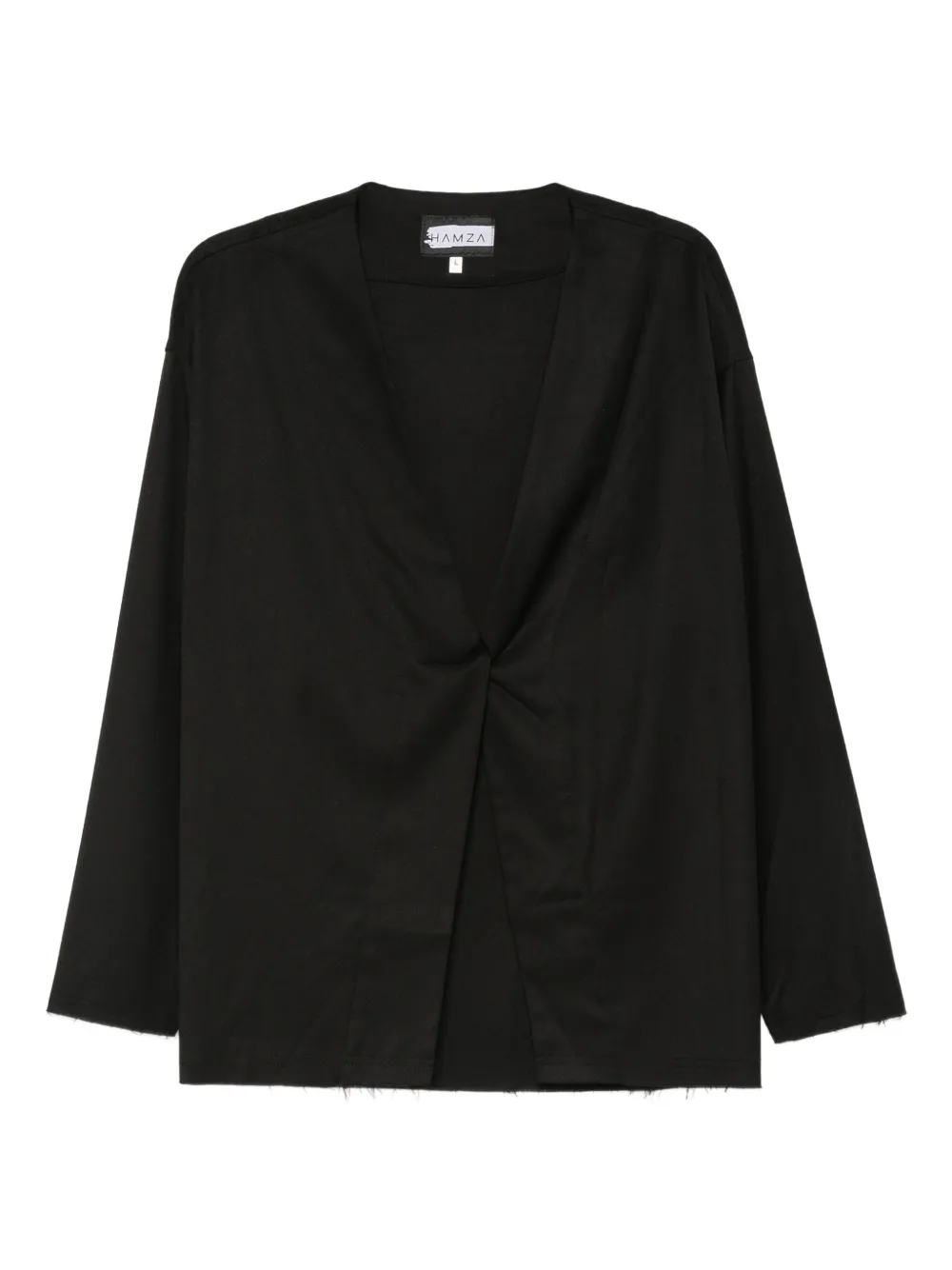 HAMZA twist-front cardigan | Black | Image 1