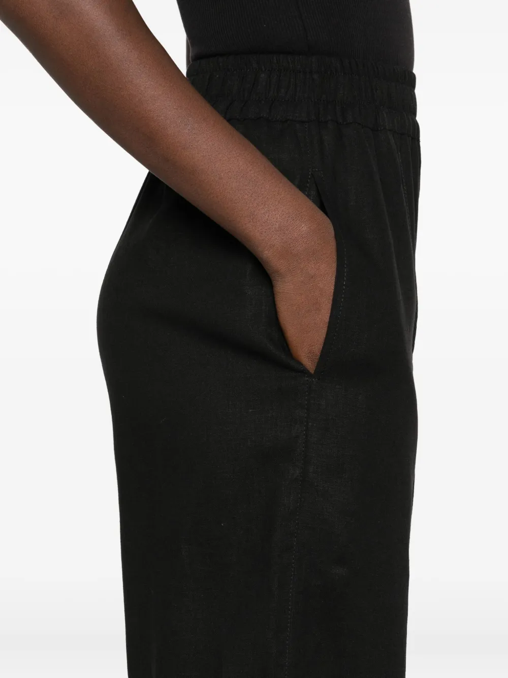 HAMZA Skipper linnen flared broek Zwart