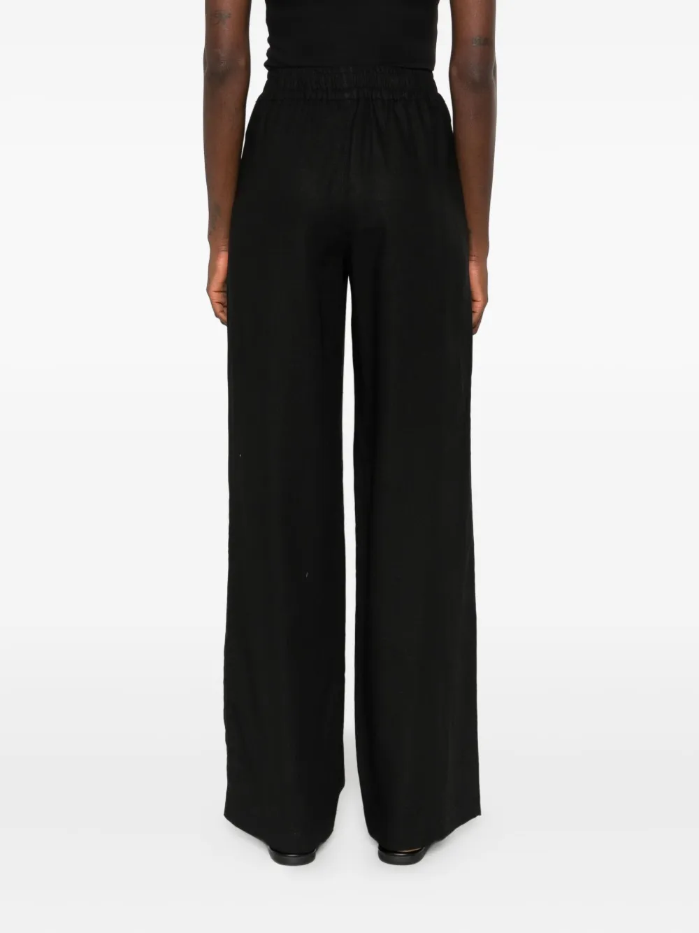 HAMZA Skipper linnen flared broek Zwart