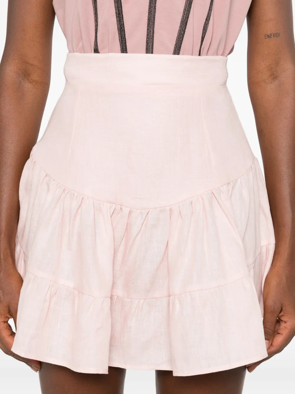 HAMZA Bali rok met ruches Roze
