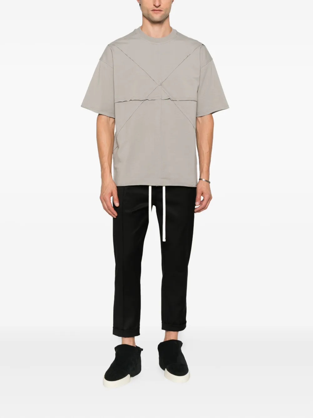 HAMZA panelled short-sleeve T-shirt - Grijs