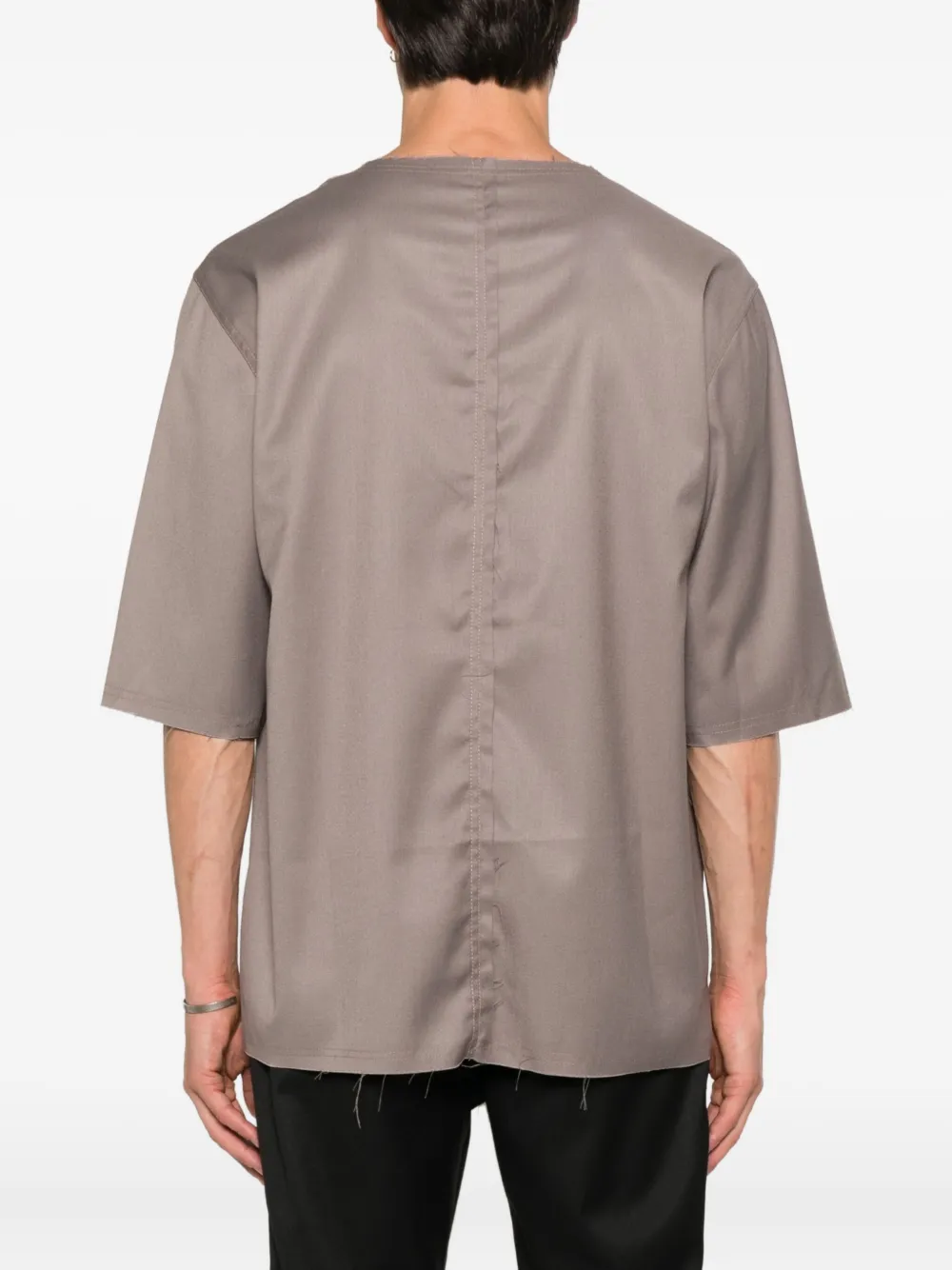 Hamza Thom Raw-edge T-shirt In Brown
