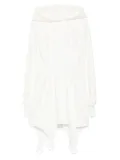 HAMZA hooded waist-cinched dress - White