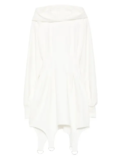 HAMZA hooded waist-cinched dress
