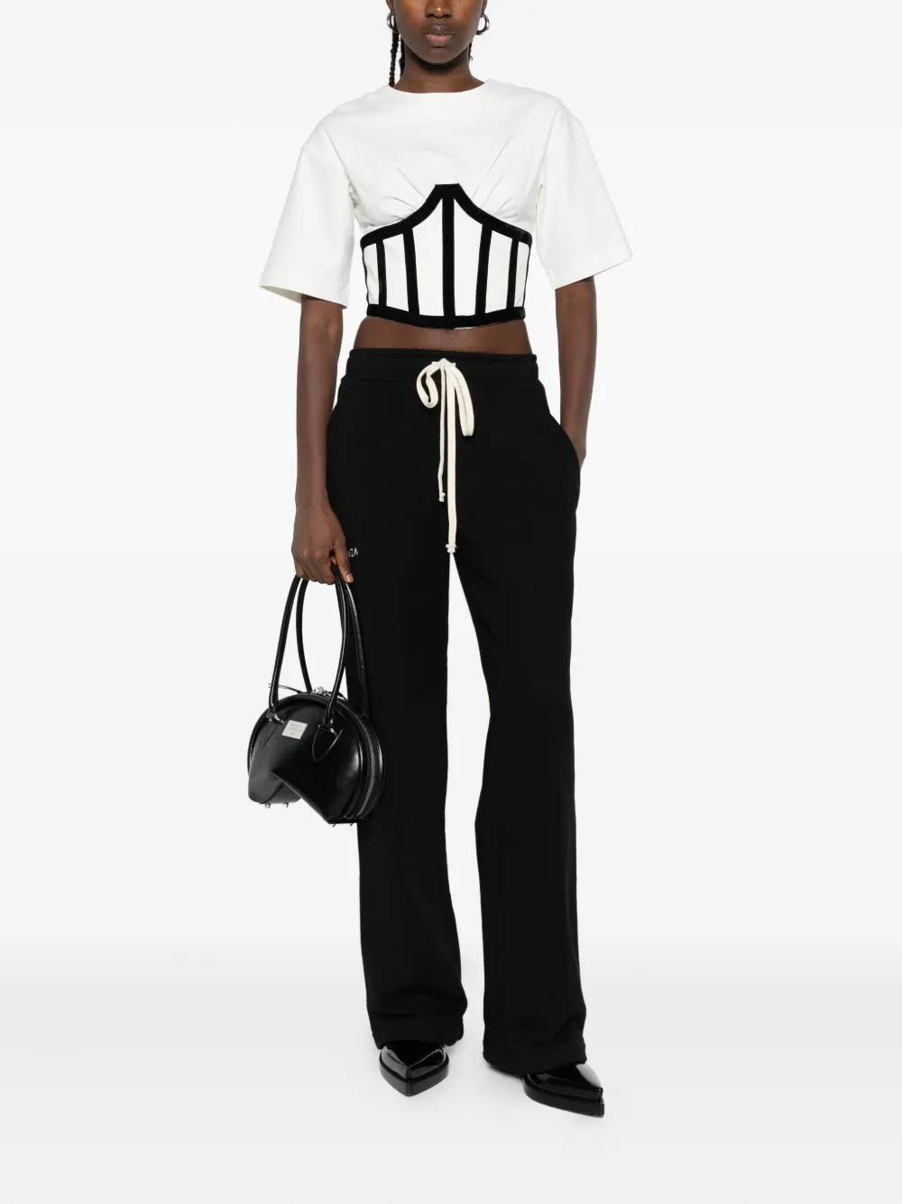 HAMZA Marsilia corset-detail top - Wit