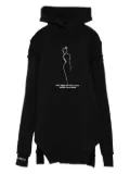 HAMZA cut-out graphic hoodie - Black