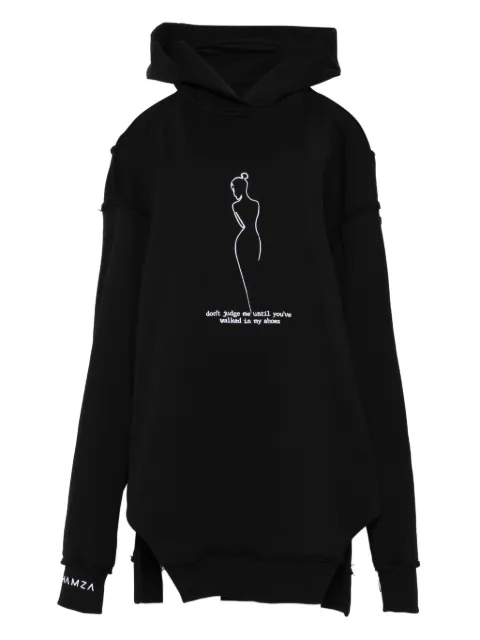 HAMZA cut-out graphic hoodie