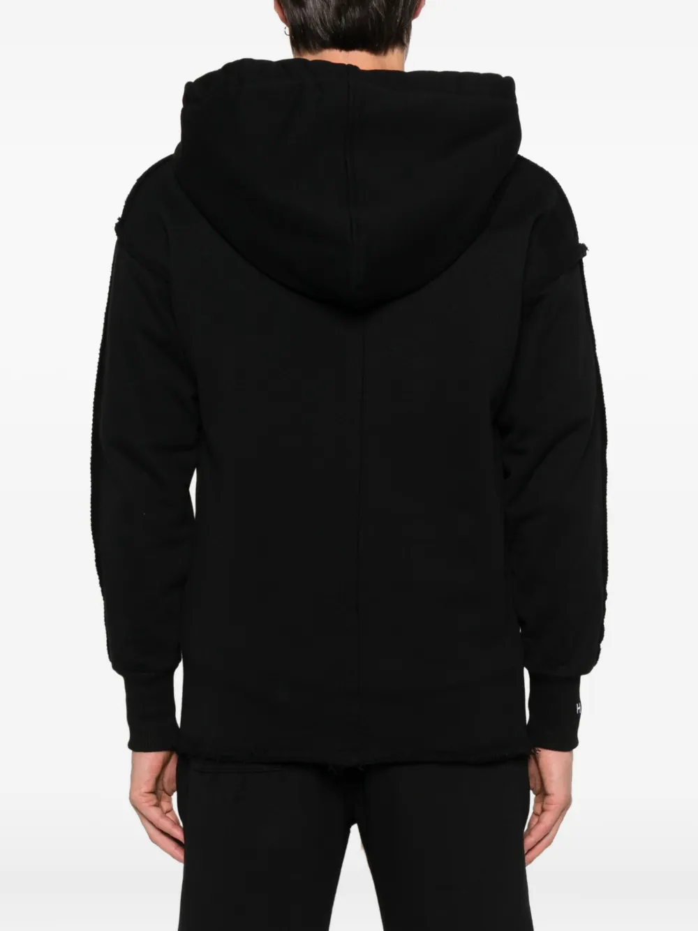 Hamza Frayed Zip-up Hoodie In Black