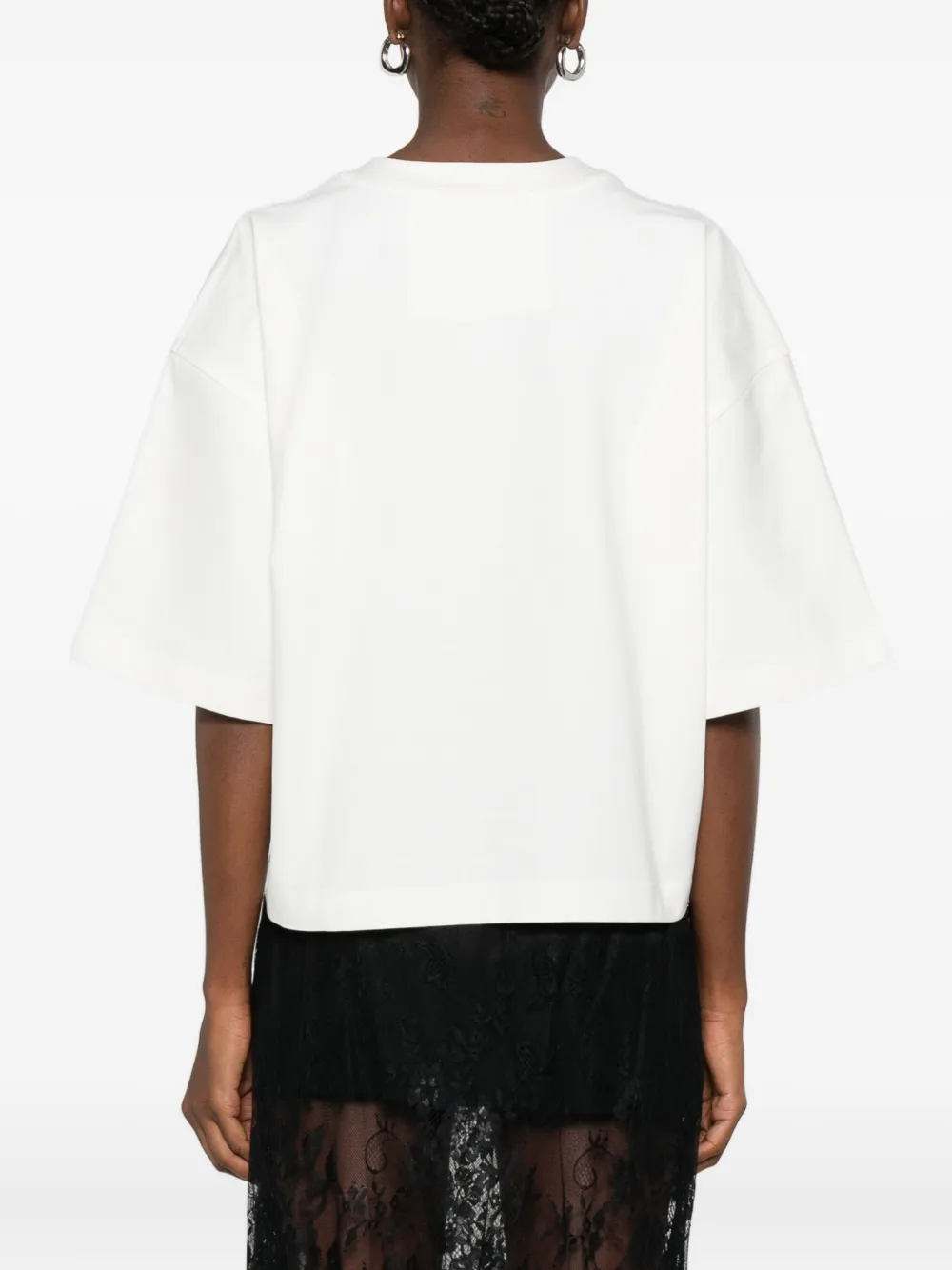 Hamza Luna Lace-bow T-shirt In White