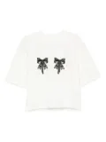 HAMZA Luna lace-bow T-shirt - White