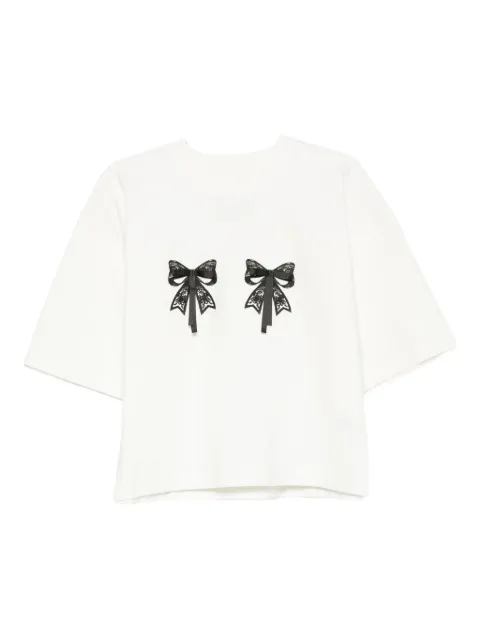 HAMZA Luna lace-bow T-shirt