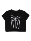 HAMZA corset-embroidered T-shirt - Black