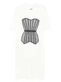 HAMZA corset-print T-shirt dress - White