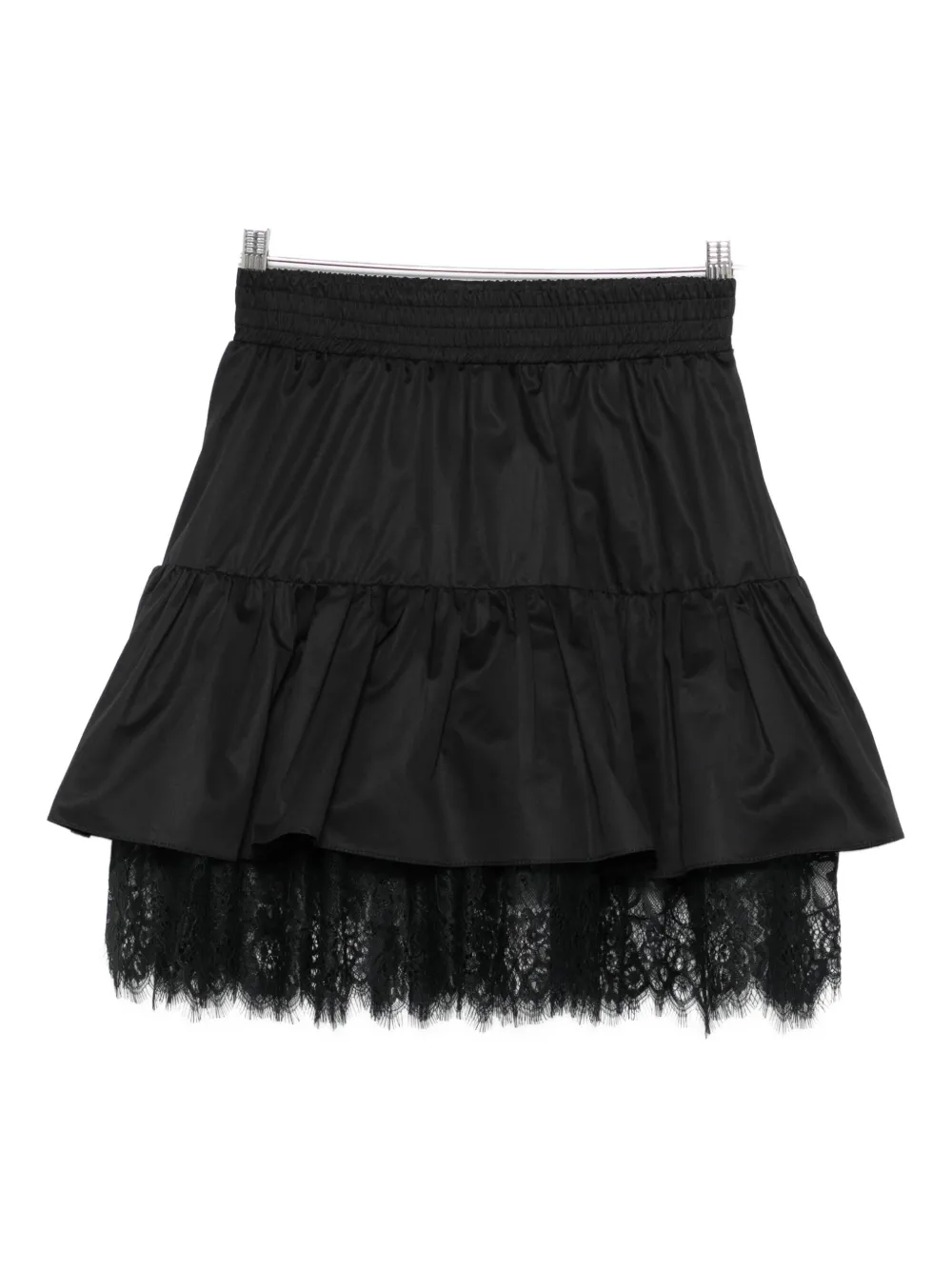 HAMZA ruffled lace-trimmed skirt - Nero